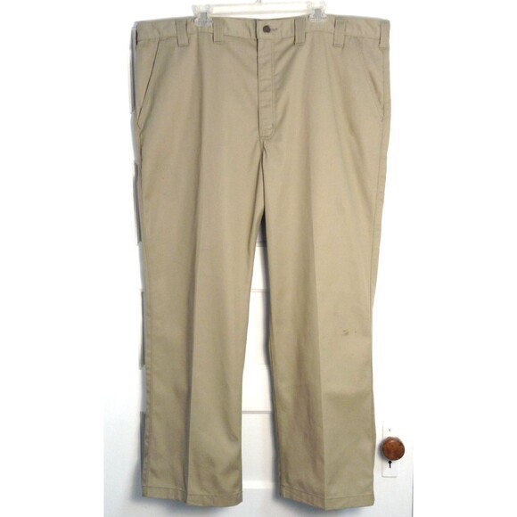 Carhartt Pants Men 46x32 Beige Blended Twill Workwear Chino Slacks Trousers - Picture 1 of 11